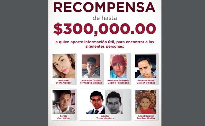 Ofrecen recompensa de 300 mil pesos para localizar a desaparecidos en Edomex